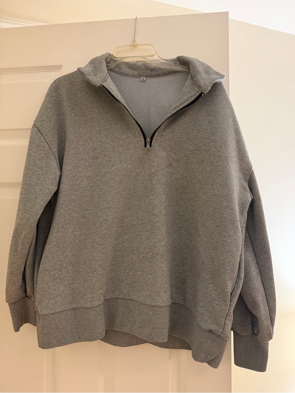 Men's Gray Quarter-Zip Pullover Sweater